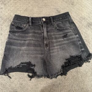 American Eagle Outfitters Black Distressed Jean Shorts